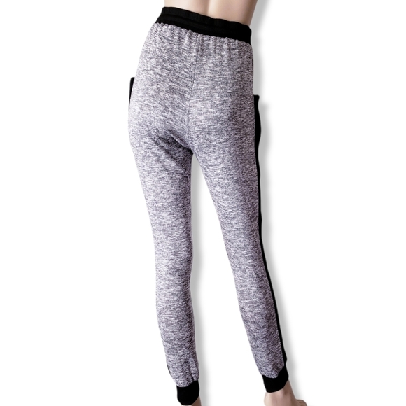 Freeloader Gray Marled Long Sweatpant Joggers W/ Black Contrast Side Stripes - Picture 6 of 8